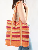 Handtas Cabas Papier Vanessa bruno Roze cabas 38V40770-vue-porte