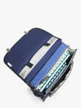 Boekentas Rtro 2 Compartimenten Cameleon Blauw retro CA35-vue-porte