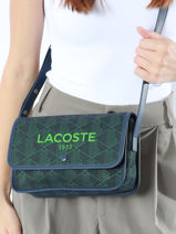 Schoudertas Heritage Monogramme Katoen Lacoste Blauw heritage monogramme NF4513HK-vue-porte