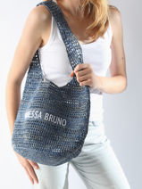 Hobo Cabas Raphia Raphia Vanessa bruno Blauw cabas raphia 60V40819-vue-porte