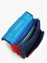 Boekentas 2 Compartimenten Snowball Blauw frenchie 46238-vue-porte