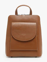 Rugzak /schoudertas Milano Bruin caviar CA240615