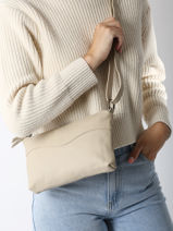 Cross Body Tas Cow Leder Basilic pepper Beige cow BCOW68-vue-porte