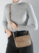 Cross Body Tas Luna Leder Hexagona Bruin luna 6820083-vue-porte