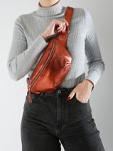 Heuptasje La Banane Ginger Leder Paul marius Bruin ginger BANANGIN-vue-porte