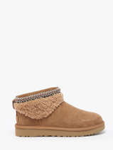 Boots Classic Ultra Mini Maxi Curly Uit Leder Ugg Bruin women 1158263