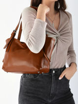 Schoudertas Caviar Leder Milano Oranje caviar CA24065-vue-porte