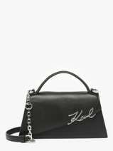 Cross Body Tas K Signature Leder Karl lagerfeld Zwart k signature A1W30458