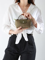 Longchamp Le pliage green Clutch Groen-vue-porte