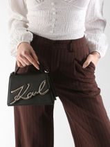 Cross Body Tas K Signature Leder Karl lagerfeld Blauw k signature A1W30038-vue-porte