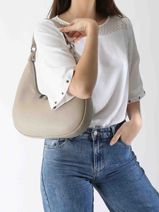 Schoudertas Caviar Leder Milano Beige caviar CA24121-vue-porte