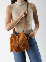 Cross Body Tas Velvet Leder Milano Bruin velvet VE241116-vue-porte