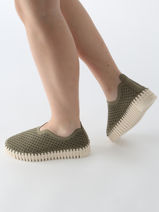 Mocassins Ilse jacobsen Groen women TULI3373-vue-porte