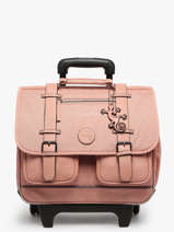 Boekentas Op Wieltjes 2 Compartimenten Cameleon Roze vintage color CR38