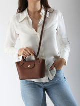 Longchamp Epure Cross bodytas Bruin-vue-porte