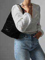 Schoudertas Suedine Kba Lancaster Zwart suedine kba 60-vue-porte