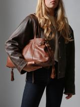 Handtassen Cow Leder Basilic pepper Bruin cow BCOW80-vue-porte