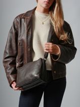 Cross Body Tas Cow Leder Basilic pepper Bruin cow BCOW83-vue-porte