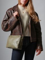 Cross Body Tas Cow Leder Basilic pepper Groen cow BCOW83-vue-porte