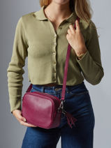 Cross Body Tas Caviar Leder Milano Violet caviar CA2006N-vue-porte