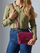 Cross Body Tas Caviar Leder Milano Violet caviar CA24061-vue-porte