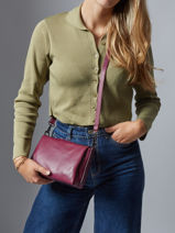 Cross Body Tas Caviar Leder Milano Violet caviar CA25065-vue-porte