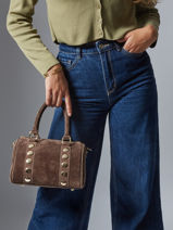 Handtassen Velvet Leder Milano Bruin velvet VE25066-vue-porte