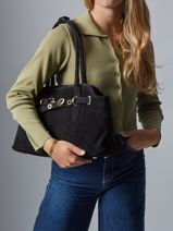 Schoudertas Velvet Leder Milano Zwart velvet VE260610-vue-porte