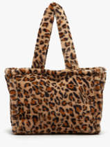 Schoudertas A4 Formaat Fur David jones Beige fur CM7878