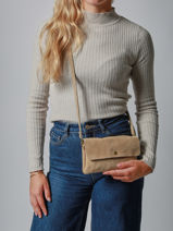Cross Body Tas Velvet Leder Milano Beige velvet VE23067-vue-porte