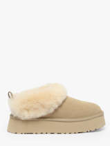 Enkellaarsjes Met Platformzool Uit Leder Ugg Beige women 1171393