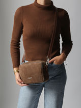 Cross Body Tas Suede Leder Lancaster Bruin suede 65-vue-porte