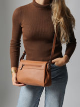 Cross Body Tas Confort Leder Hexagona Bruin confort 466744-vue-porte