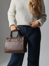 Handtas Confort Leder Hexagona Bruin confort 22641-vue-porte