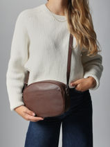 Cross Body Tas Confort Leder Hexagona Bruin confort 469993-vue-porte