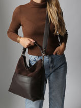 Schoudertas Brodery Torrow Bruin brodery TBRO01-vue-porte