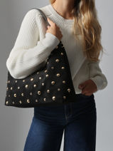 Schoudertas Stud David jones Zwart stud CM7869-vue-porte