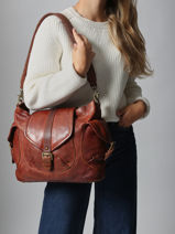 Schoudertas Heritage Leder Biba Bruin heritage CLT1L-vue-porte