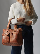 Schoudertas Heritage Leder Biba Bruin heritage KEO2L-vue-porte