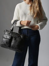 Schoudertas Heritage Leder Biba Zwart heritage KEO2L-vue-porte