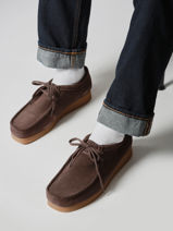 Mocassins Wallabee Uit Leder Clarks Bruin men 26178279-vue-porte