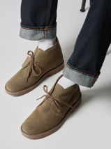 Enkellaarzen Desert Uit Leder Clarks Groen men 26183838-vue-porte