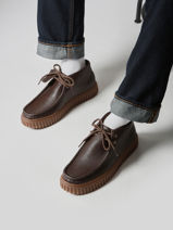 Enkelhoge Derby Veterschoenen Torhill Uit Leder Clarks Bruin men 26183425-vue-porte