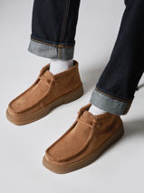 Enkelhoge Derby Veterschoenen Torview Uit Leder Clarks Bruin men 26184609-vue-porte