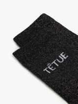 Damessokken Ttue Long Glitter Pieces Zwart socks women 17162499-vue-porte
