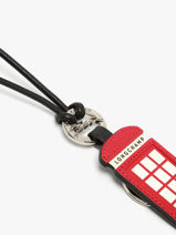 Longchamp Porte-cls cabine tlphonique Sleutelhanger Rood-vue-porte
