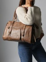 Schoudertas Bride Lulu castagnette Bruin bride ZAVIER-vue-porte