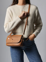 Cross Body Tas Zip Lulu castagnette Bruin zip YRONDE-vue-porte