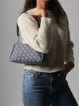 Schoudertas Monogram Gerecycleerd Polyester Calvin klein jeans Blauw monogram 4K3142G-vue-porte