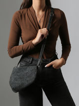 Cross Body Tas City Perle Tweed Nathan baume Zwart n city TW-vue-porte